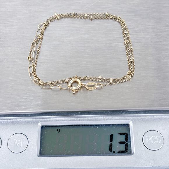 Vintage Gold-Tone Sterling Silver Station Chain Necklace | Adjustable 17”-18.5” - Picture 3 of 3